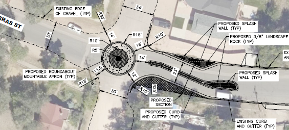 A prject map of the 7th street and Cucharras improvements project