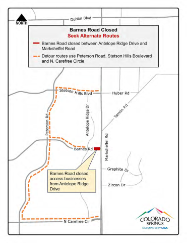 Barnes Road Detour Map - decorative