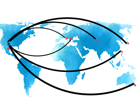 A map of all of the Sister Cities that Colorado Springs shares