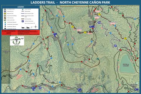 photo of a map of North Cheyenne Cañon