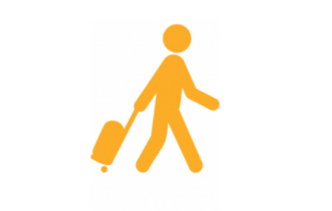 an icon of a person walking