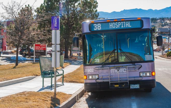 bus at a bus stop