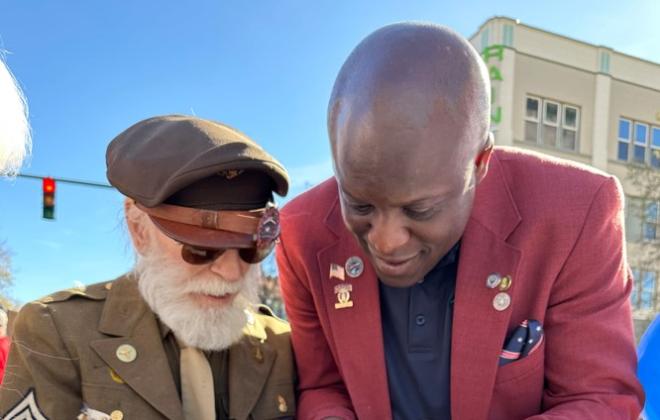 Mayor Yemi and a 99 year-old veteran