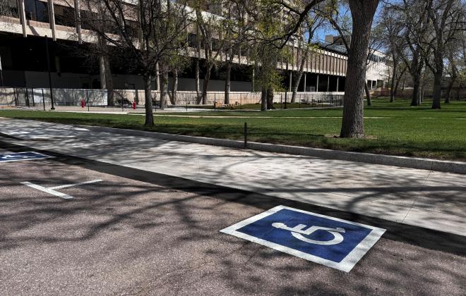 ADA parking at the Antler's dog park