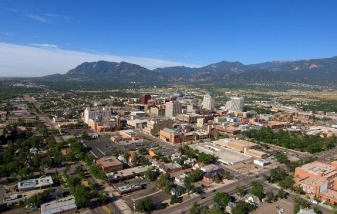 Aerial View of Downtown Colorado Springs