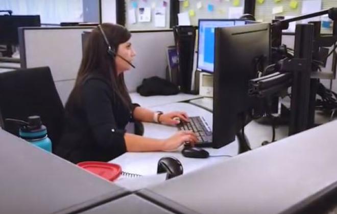 Woman working at a computer