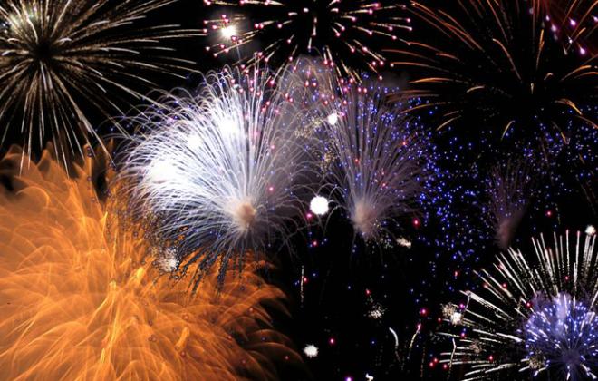 fireworks bursting in the sky