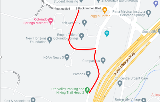 map of tech center bike lanes