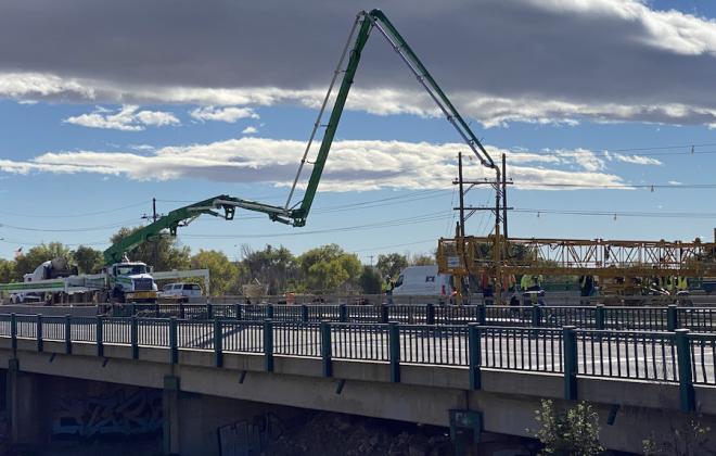 crane working on bridge