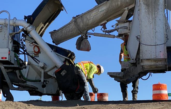 pouring cement