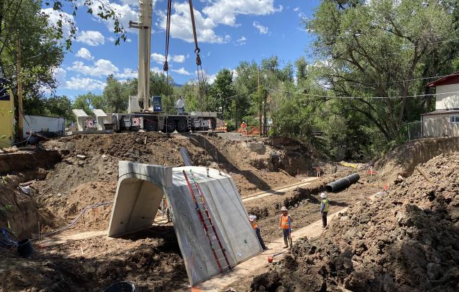 Cascade bridge under construction