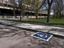 ADA parking at the Antler's dog park