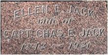 Ellen Jack's headstone at Evergreen cemetery