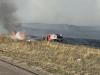 A csfd truck puts out a brush fire in colorado springs